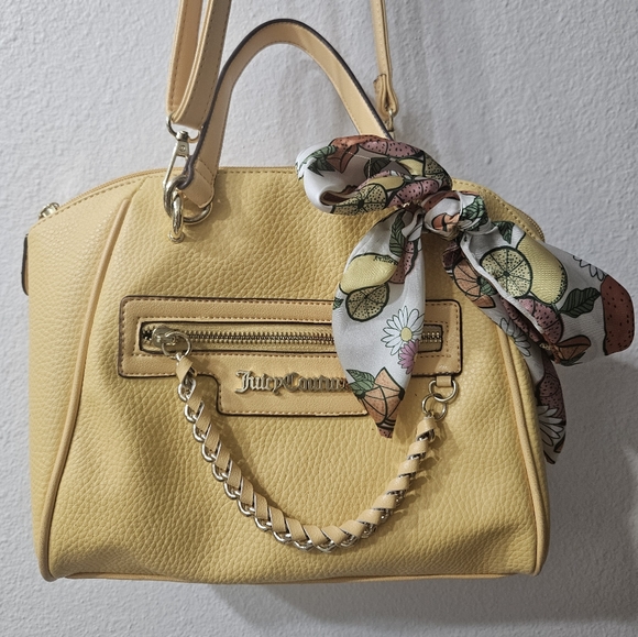 ✨️JUICY COUTURE YELLOW LEATHER ORIGINAL SATCHET PURSE✨️ OG JUICY COUTURE - Picture 7 of 11